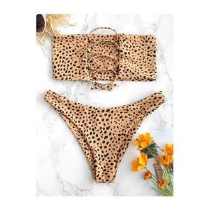 ZAFUL animal print bandeau bikini - NWT